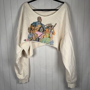 Zach Bryan Quittin Time Tour Custom Cut Cropped Sweatshirt Concert Festival L/XL